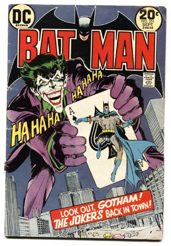 BATMAN 251 DC 1973 Classic Joker Playing Card cover comic book Neal