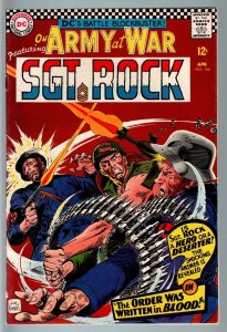 OUR ARMY AT WAR #166 1966-DC WAR COMIC-SGT. ROCK-VF- VF-