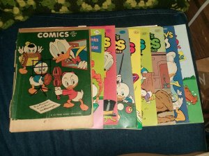 Walt Disney's Comics And Stories 9 Issue Golden Bronze Age Lot Run set barks art