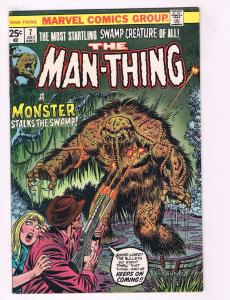 Man-Thing # 7 FN Marvel Comic Book 1st Print Monsters Horror Scary Suspense AD10