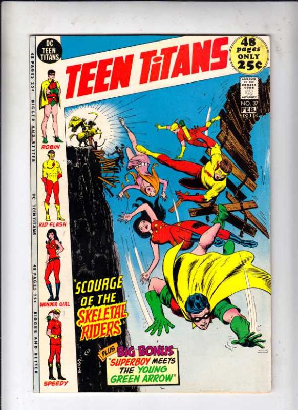 Teen Titans, The #37 (Feb-72) FN/VF+ High-Grade Kid Flash, Robin, Wonder Girl...