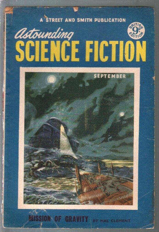 Astounding Science Fiction British Edition 9/1953-sci-fi pulp fiction-VG