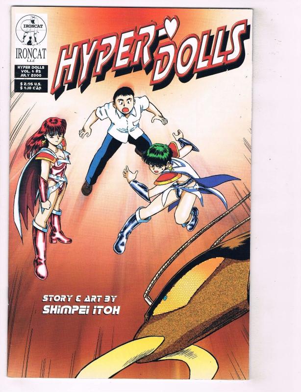 Lot Of 3 Hyper Dolls Ironcat LLC Comic Books # 1 2 5 Shinpei Itoh's Anime MS4