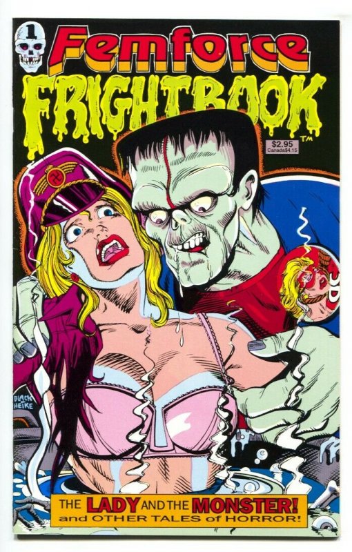 FEMFORCE FRIGHTBOOK #1 1992 Frankenstein cover-GGA-comic book