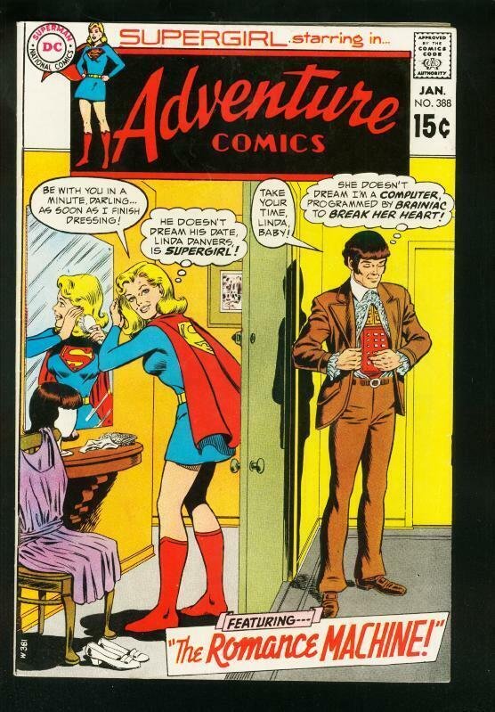 ADVENTURE COMICS #387 1969-SUPERGIRL-ROMANCE MACHINE-DC COMICS-FN/VF