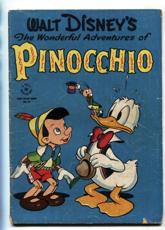 Adventures of Pinocchio-Four Color Comics #92--Donald Duck--comic book