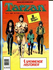 Tarzan #8 1990-Edgar Rice Burroughs-Norwegian-non U.S. story-VF-