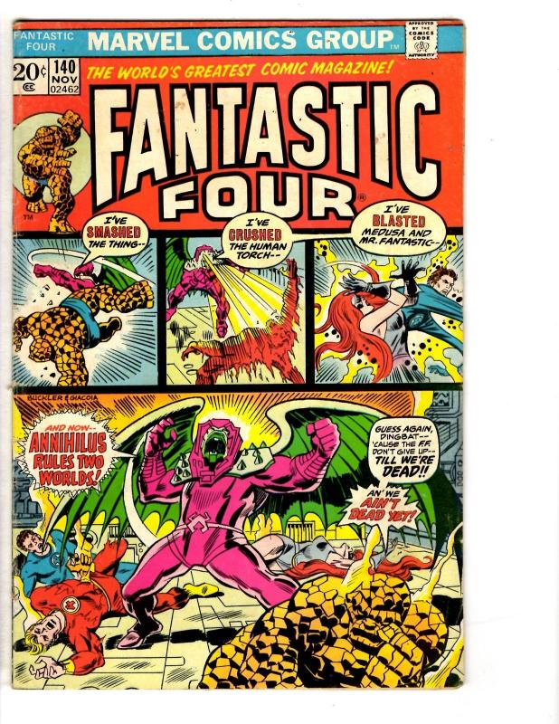 4 Fantastic Four Marvel Comic Books # 138 140 141 143 Doctor Doom Annihilus WT14