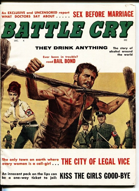 BATTLE CRY Dec/1961-NAZI woman tortures a GI on cover-Wild Spicy Mag 