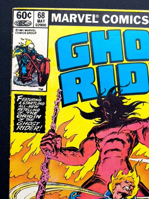 Ghost Rider #68 (1981) - Newsstand [KEY] Origin of Ghost Rider, J. Blaze - FN