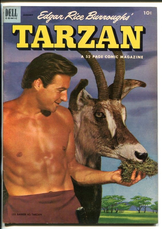 TARZAN #40-1953-DELL-BURROUGHS-MARSH-LEX BARKER PHOTO COVER-vf