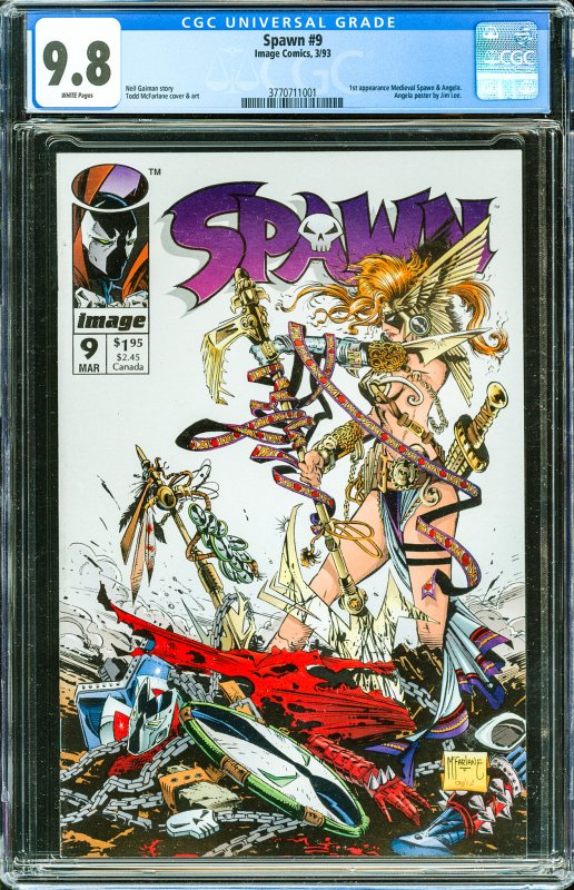 Spawn #9 (1993) CGC Graded 9.8 - 1st app of Medieval Spawn & Angela