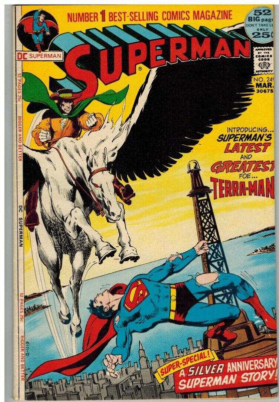 SUPERMAN 249 VG-F Mar. 1972 Neal Adams story 