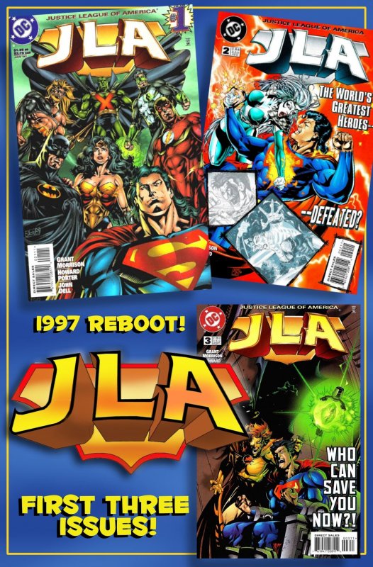 JLA #1 • #2 • #3 (Jan-Mar1997) 9.0 VF/NM 1st 3 Issues!  Grant Morrison!