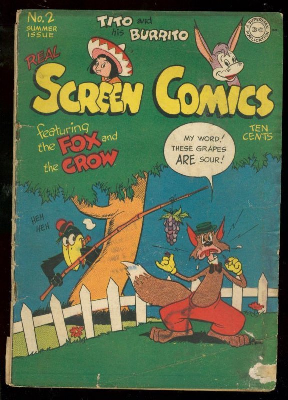 REAL SCREEN COMICS #2 1945-2ND APPEARANCE FOX AND CROW G/VG