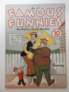 Famous Funnies #54 (1939) 1st Variant Cover!! Both cvrs Title & #!! VG Condition