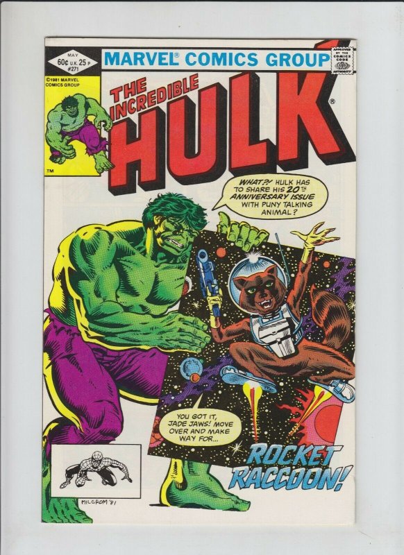 Incredible Hulk, The #271 FN; Marvel | 1st Comic Appearance of Rocket Raccoon 