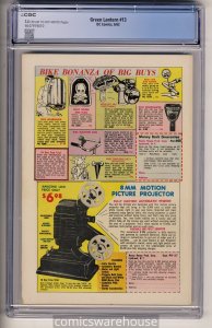 GREEN LANTERN #13 (DC 6/62) CGC 7.5 1ST SILVER AGE FLASH CROSSOVER