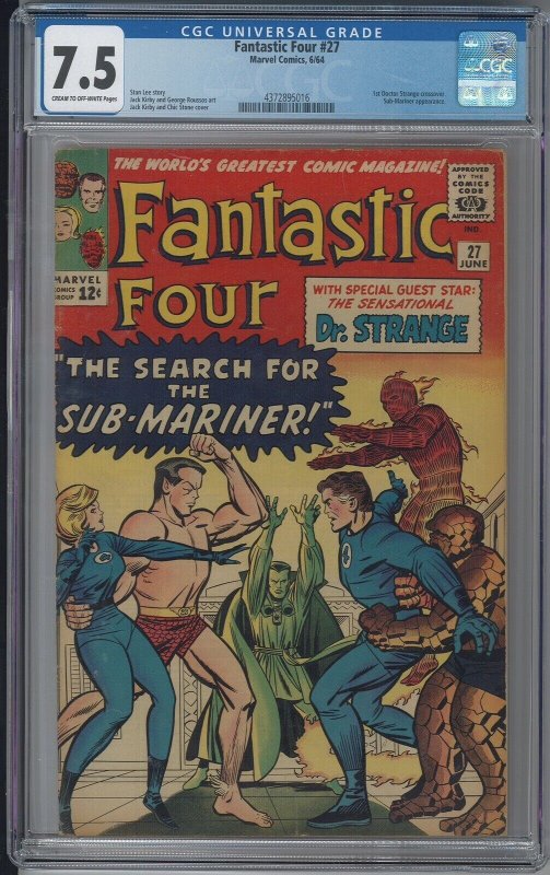 FANTASTIC FOUR 27 CGC 7.5 VF- 1st Doctor Strange Crossover 1964 ? ?