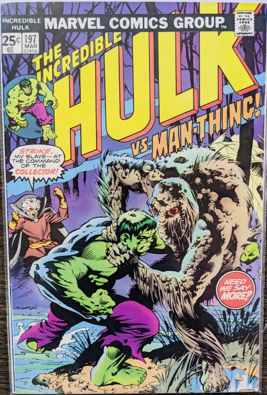 The Incredible Hulk #197 -  Hulk vs Man-Thing! MCU Key! Iconic Cover! Low Print!