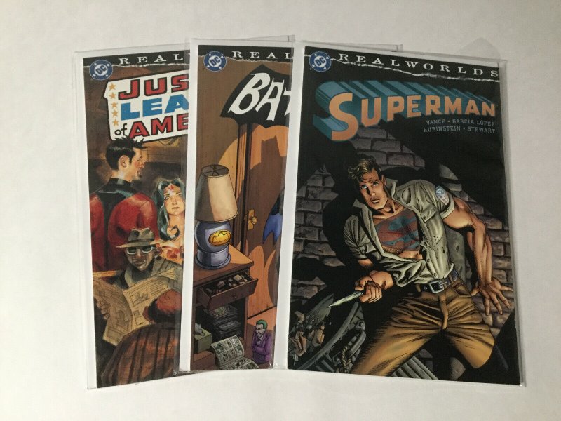 Dc Real Worlds Batman Superman Justice League Of America Lot Nm Near Mint Dc