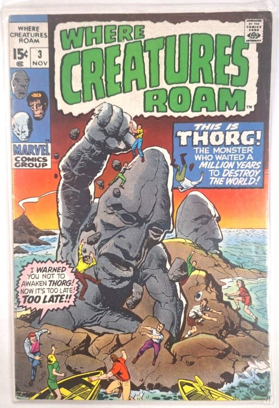 WHERE CREATURES ROAM 3  (November 1970)  Stan lee, Jack Kirby VG+