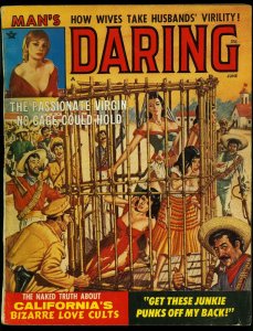 Man's Daring Pulp Magazine June 1964 - Caged women cover- Pete Wyma VG