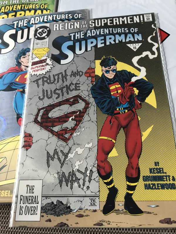 ADVENTURES OF SUPERMAN #500 - 509 lot / run : DC 1993 12 in NM-; 500 & 501 (x2)