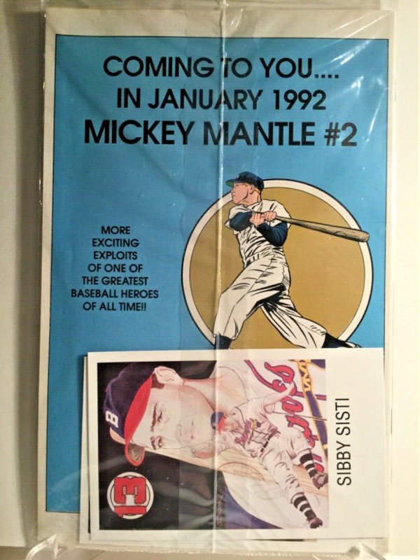 1991 MICKEY MANTLE COMIC 1ST ISSUE WITH BASEBALL POSTCARDS FACTORY WRAPPING