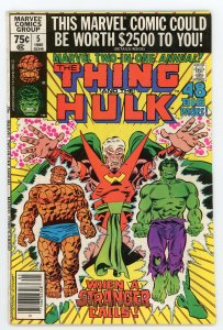 Marvel Two-in-One Annual #5 Thing Hulk Fantastic Four VF-