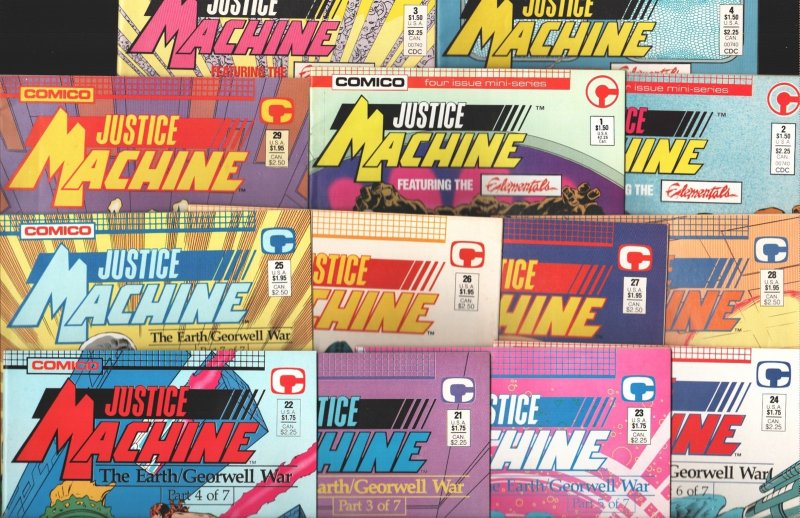 Justice Machine Comic Lot #  1980's - Comico, ,Noble  -VF - Comic Book