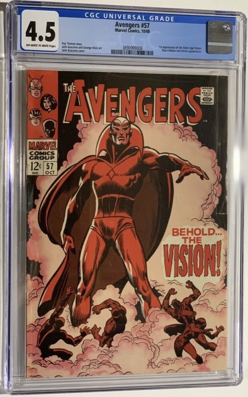 The Avengers #57 (1968) CGC Graded 4.5 First appearance of The Vision