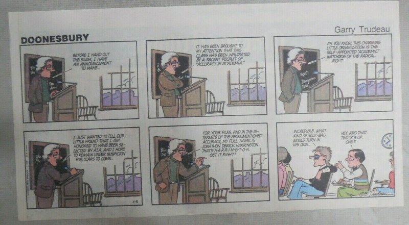 (52) Doonesbury Sundays by GB Trudeau from 1-12,1986 Size: 7.5 x 13 inches