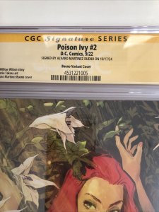 Poison Ivy (2022) # 2 (CGC 9.8 SS) Signed  Alvaro Martinez* Census = 2 DC Comics