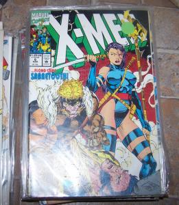 X Men # 6  1992 marvel  wolverine vs sabertooth ! + psylocke jim lee GAMBIT 