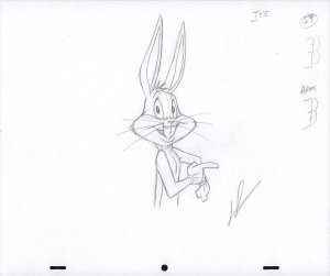 Bugs Bunny Animation Pencil Art - 59 - Pointing