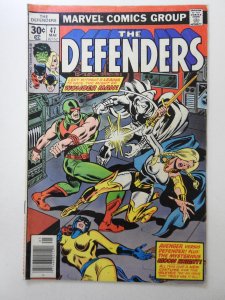 The Defenders #47 W/ The Mysterious Moon Knight! Sharp Fine- Condition!