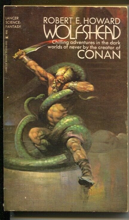 Wolfshead Paperback Book # 75-293 1969-Lancer-R E Howard-Frank Frazetta cover-FN