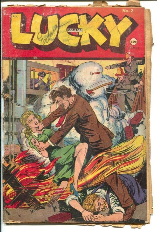 Lucky #2 1945-Consolidated-H C Kiefer strangulation pyromaniac cover-Lucky St...