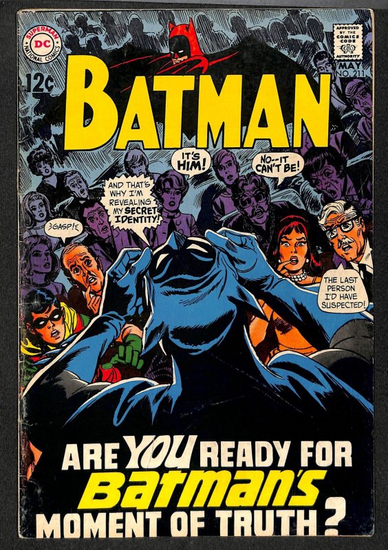 Batman #211 VG- 3.5