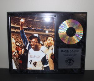 Hank Aaron 20th Anniversary Autographed Home Run Record Breaker Plaque