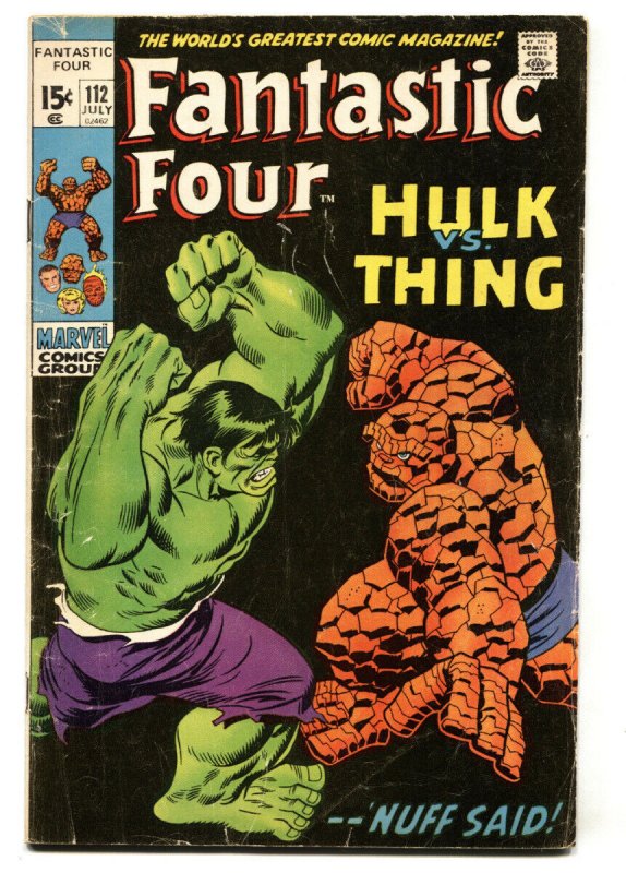 FANTASTIC FOUR #112 1971 Hulk vs. Thing cover 