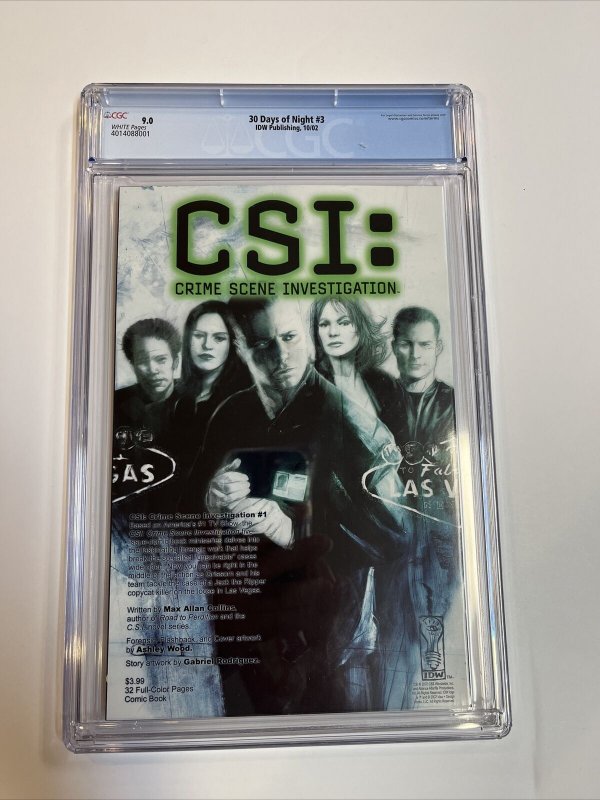 30 Days Of Night (2002) # 3 (CGC 9.0 WP) Ben Templesmith
