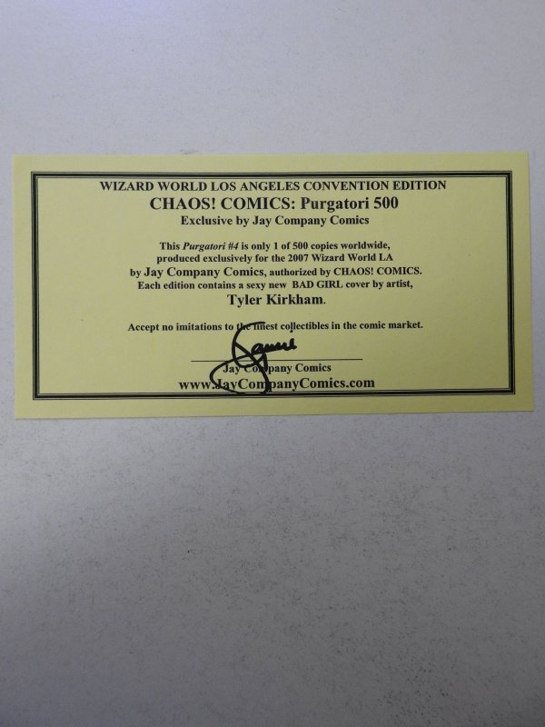Purgatori #4 Jay Company Comics Variant (2006) VF/NM Condition! W/ COA!