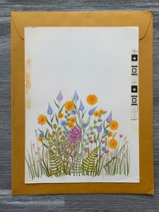 THANK YOU NOTE Field of Colorful Flowers 7x9.5 Greeting Card Art 30016 w/ 1 Card