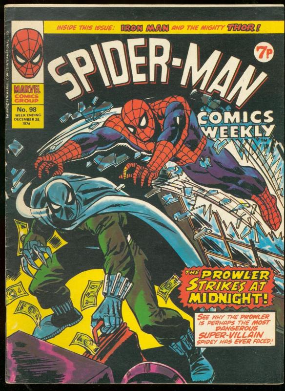 SPIDER-MAN COMICS WEEKLY #98 1974-BRITISH REPRINTS VG