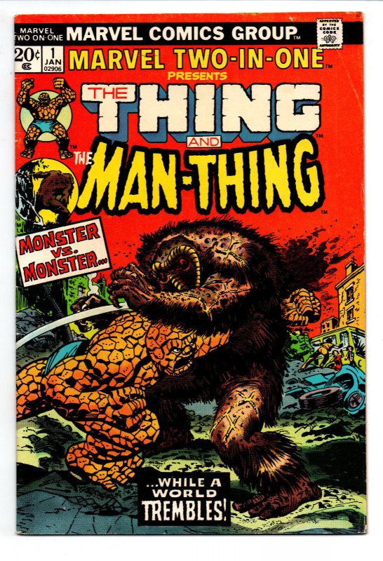 Marvel Two-In-One #1 - Thing vs Man-Thing - 1974 - FN 