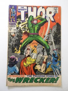 Thor #148 (1968) GD+ Condition 1st App of the Wrecker! moisture stains