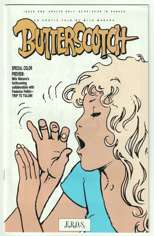 Butterscotch #1, 2, 3 (1990) Milo Manara complete set all three issues ADULT
