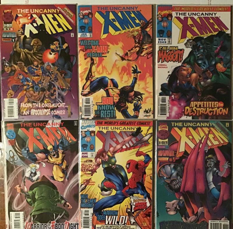 UNCANNY X-MEN 1995 MARVEL 6 BOOK LOT.#329,335,336,340,346,349.351 VF/NM